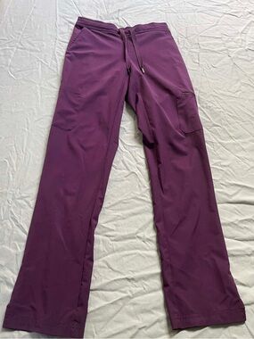 Adar Deep Purple Scrub Pants with Elastic Waist Size XS